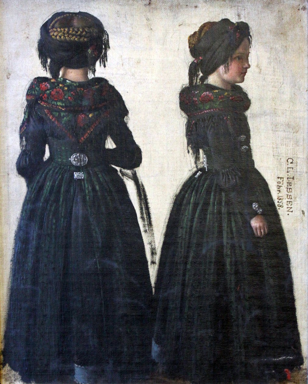 Mujer frisona en una doble representación de Carl Ludwig Jessen