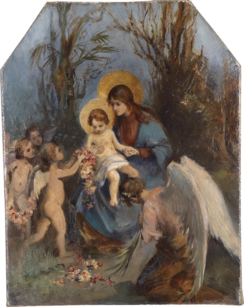 Una corona de flores para el Niño Jesús de Carl Rahl