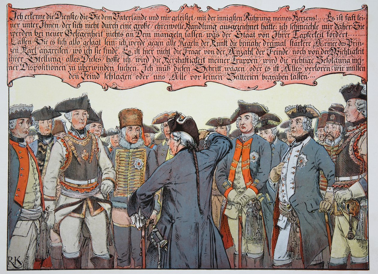 Antes de la batalla de Leuthen, 3 de diciembre de 1757 de Carl Röchling