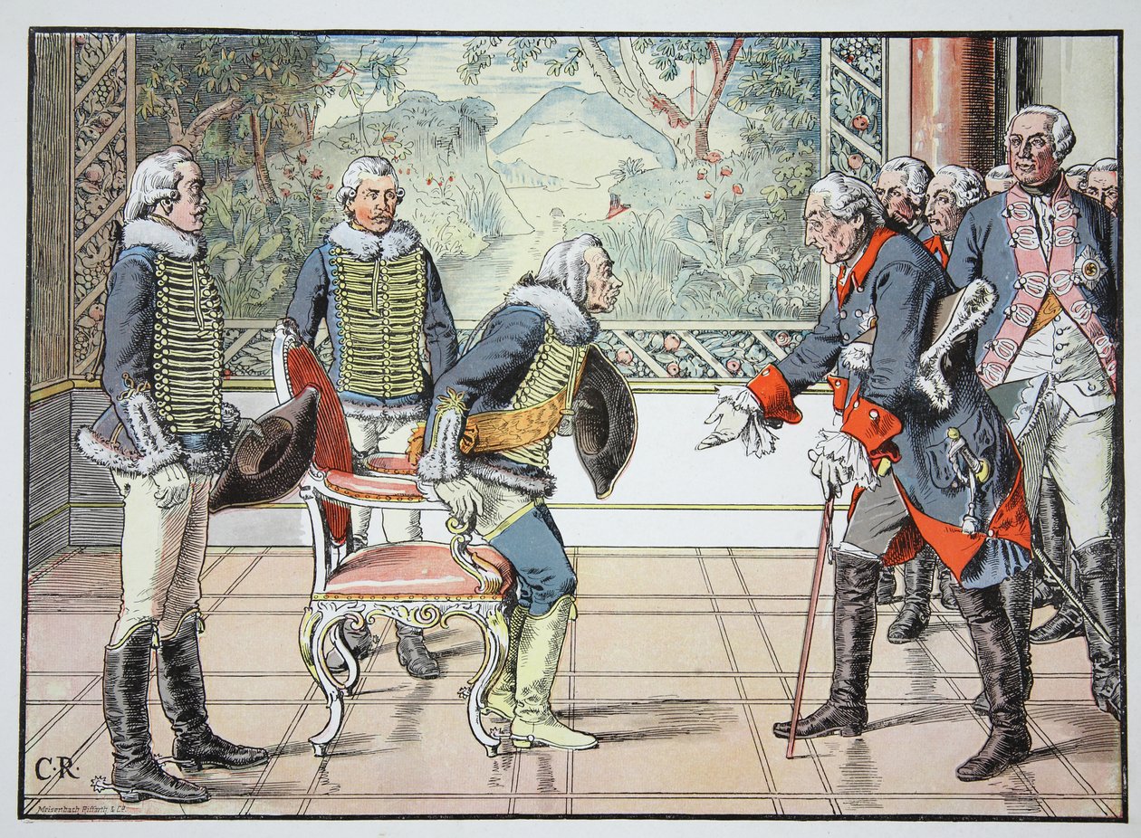 Federico el Grande y el Zieten de 85 años, 1784 de Carl Röchling
