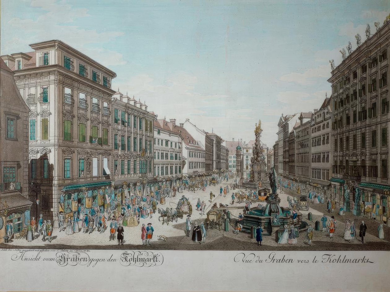 Vista del Graben hacia el Kohlmarkt de Carl Schütz