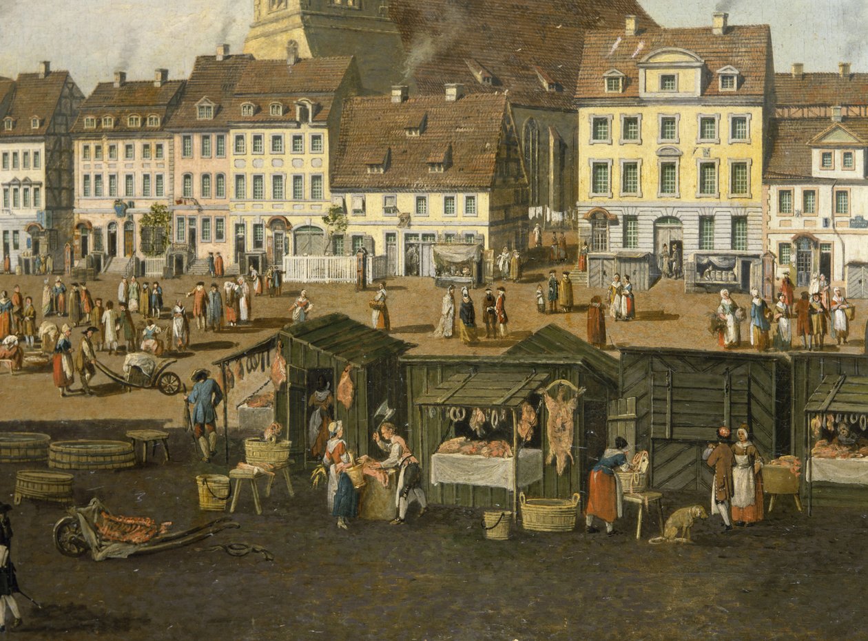 El Nuevo Mercado en Berlín con la Marienkirche c.1770 de Carl Traugott Fechhelm