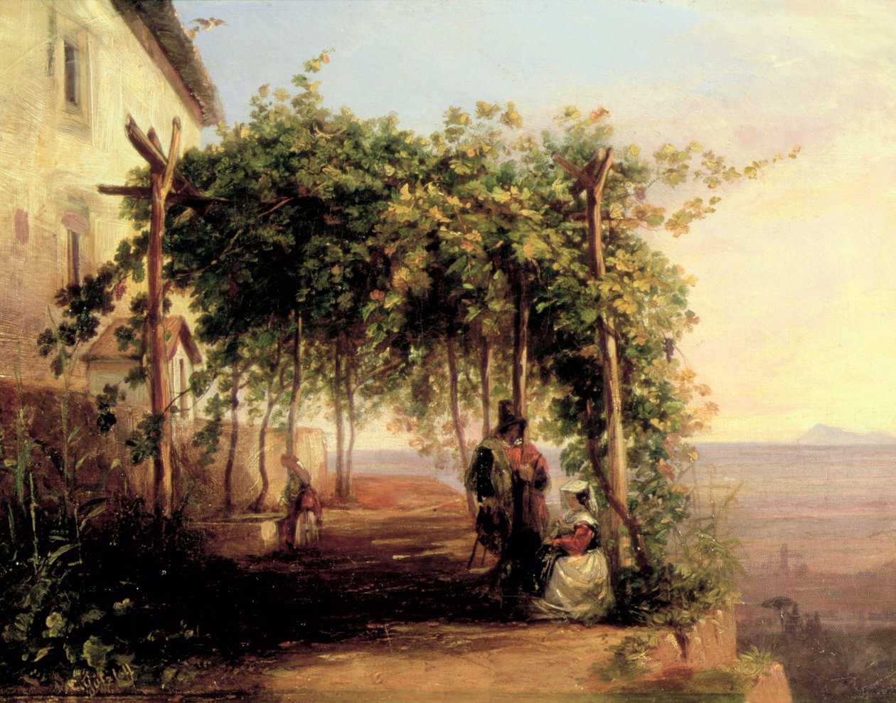 Sobre el golfo de Nápoles, c.1833 de Carl Wilhelm Goetzloff