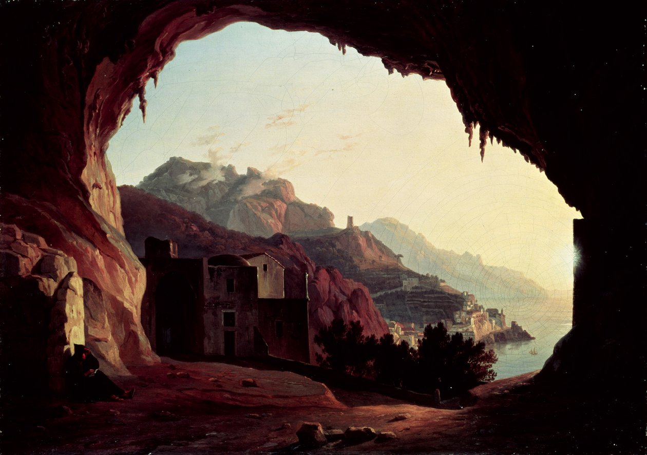 Gruta cerca de Amalfi, c.1828 de Carl Wilhelm Goetzloff
