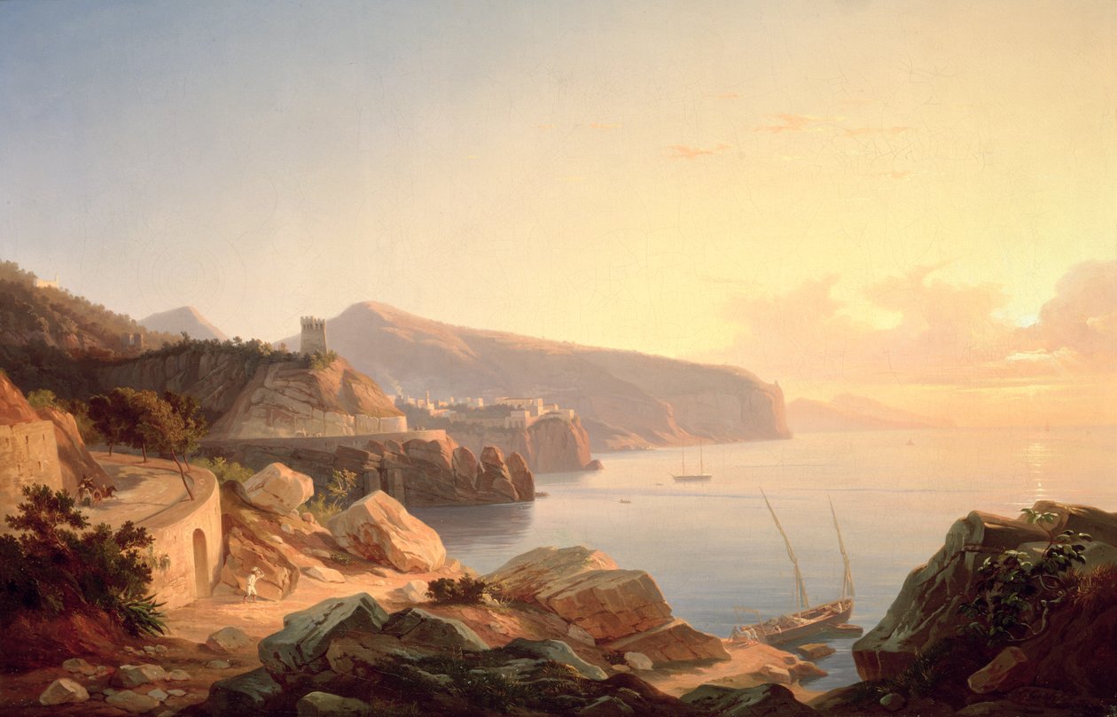 El golfo de Sorrento, cerca de Vico, c.1855 de Carl Wilhelm Goetzloff