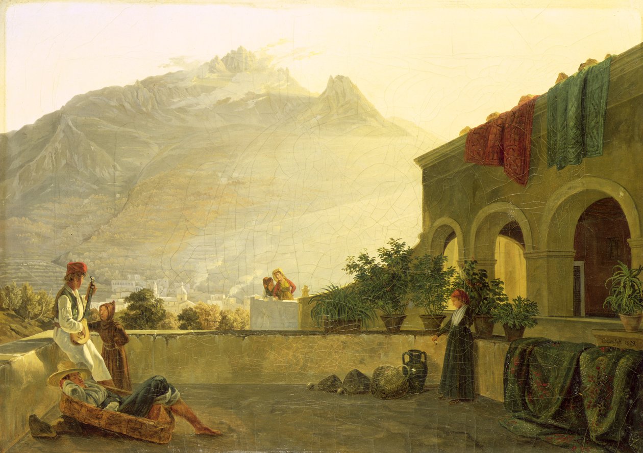 El centinela en Ischia, 1829 de Carl Wilhelm Goetzloff