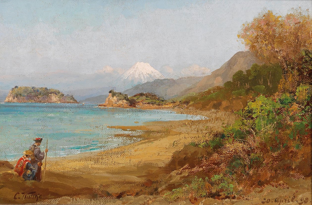 Peregrino en ruta al Monte Fuji de Carl Wuttke
