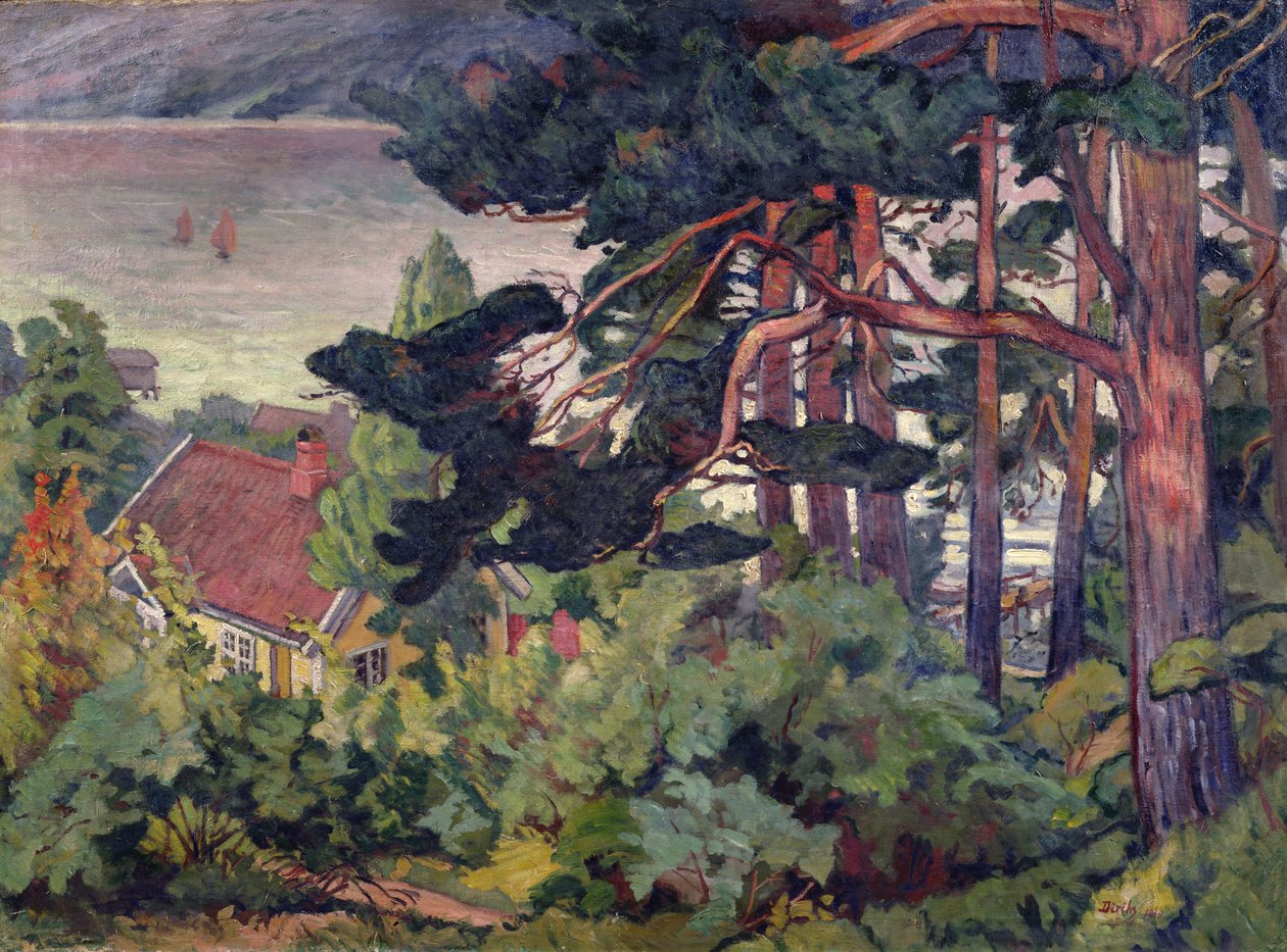 Otoño por el fiordo de Kristiana de Carl Edvard Diriks