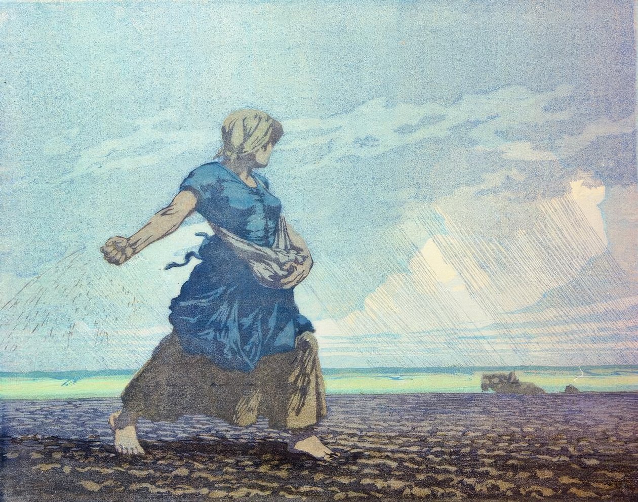 Mujer sembrando de Carl Alexander Brendel