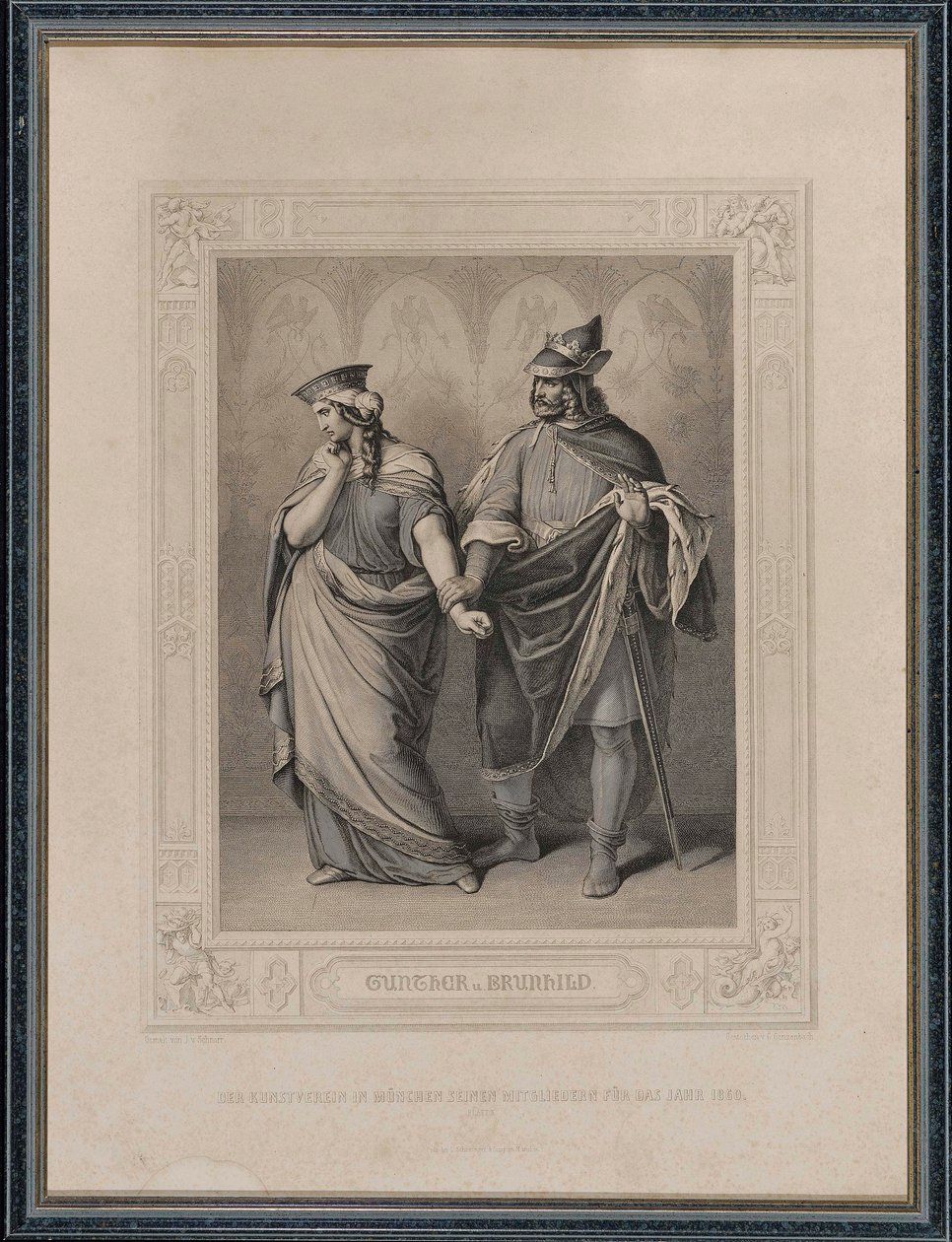 El Cantar de los Nibelungos. Gunther y Brunilda, 1860 de Carl Arnold Gonzenbach