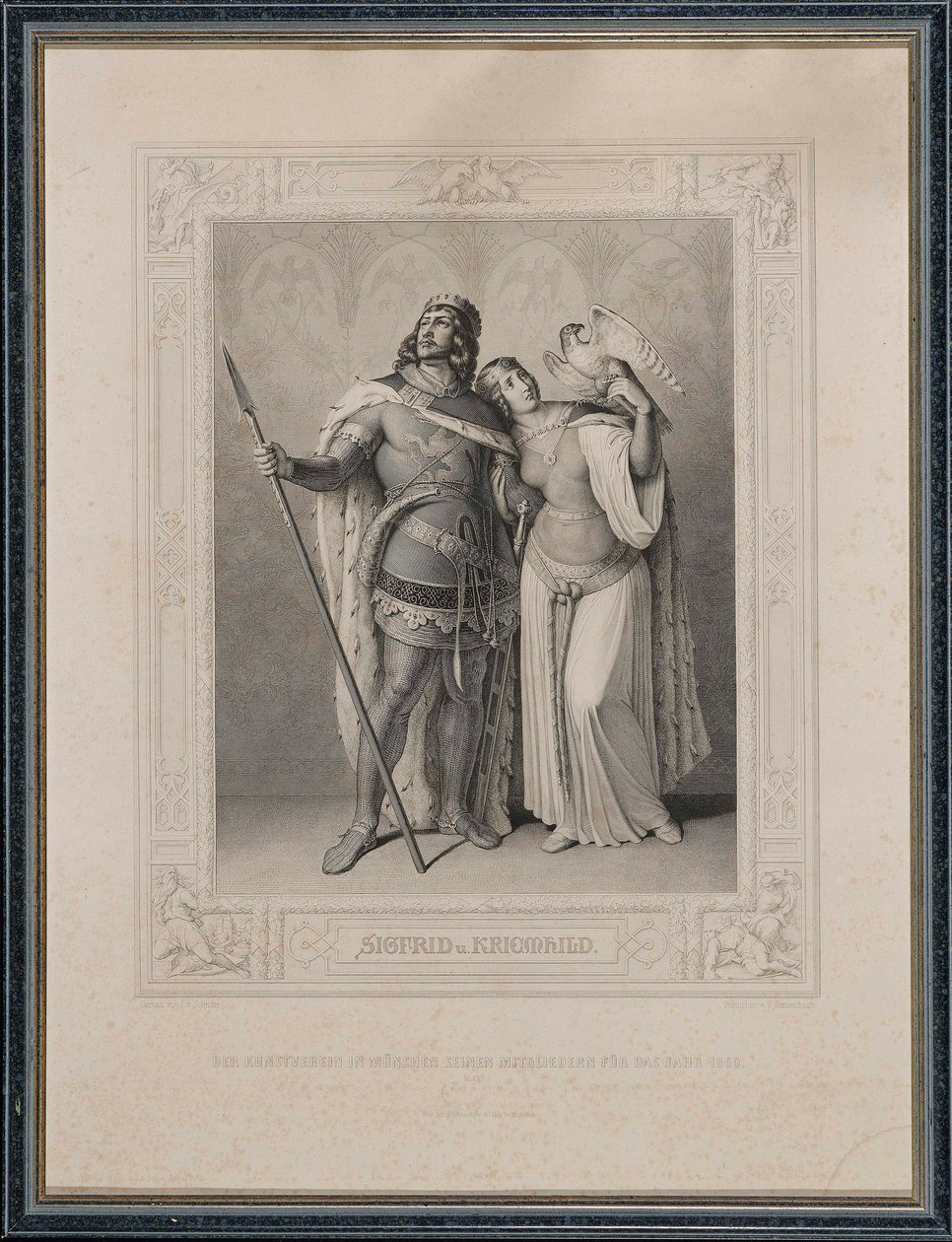 El Cantar de los Nibelungos. Sigfrido y Kriemhild, 1860 de Carl Arnold Gonzenbach