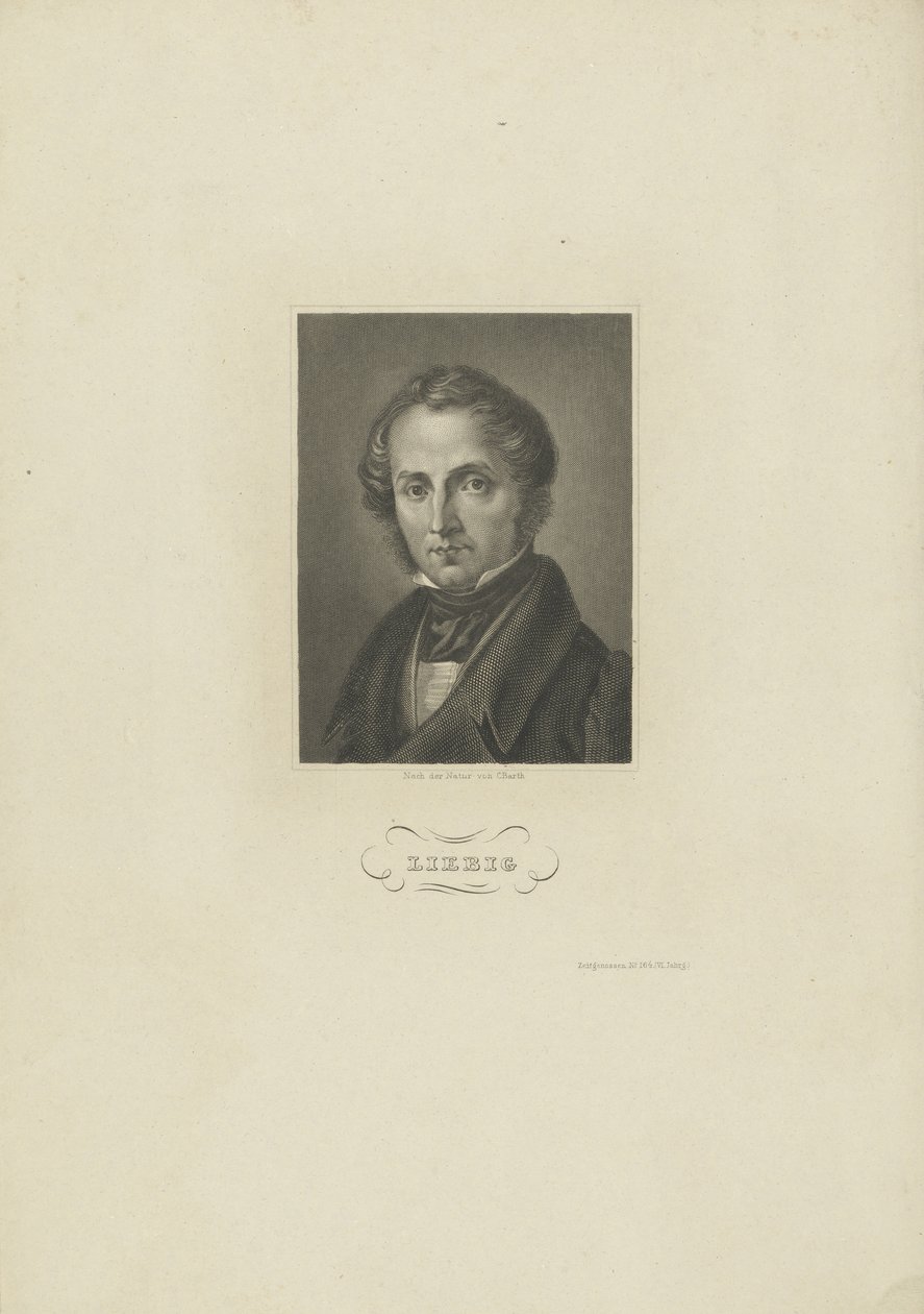 Retrato del químico Justus von Liebig, c. 1840 de Carl Barth