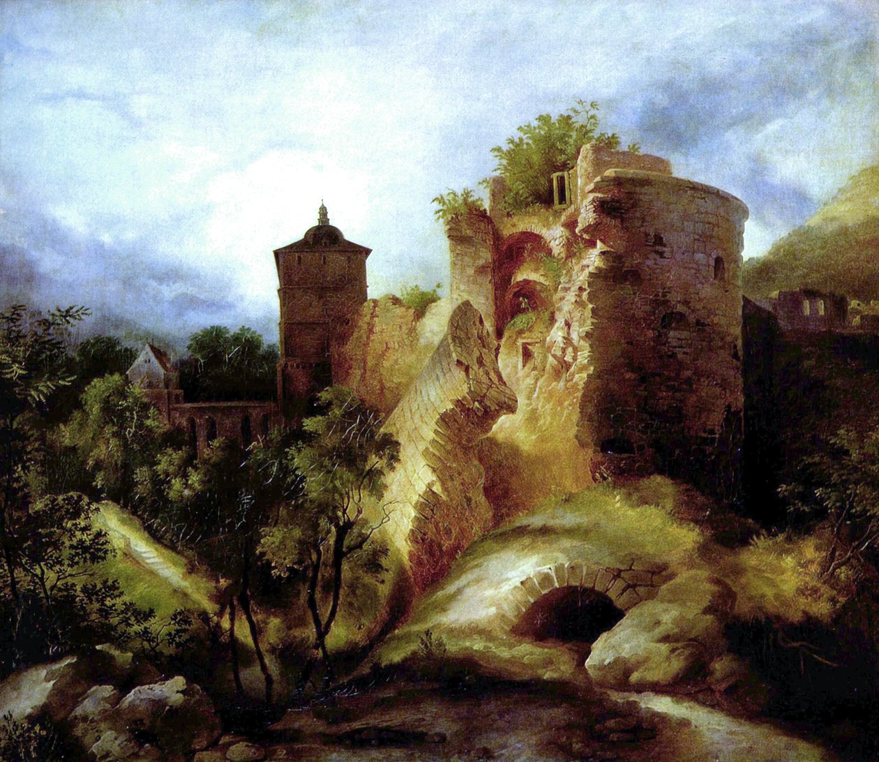 Alemán: Der gesprengte Turm des Heidelberger Schlosses La torre volada del castillo de Heidelberg de Carl Blechen