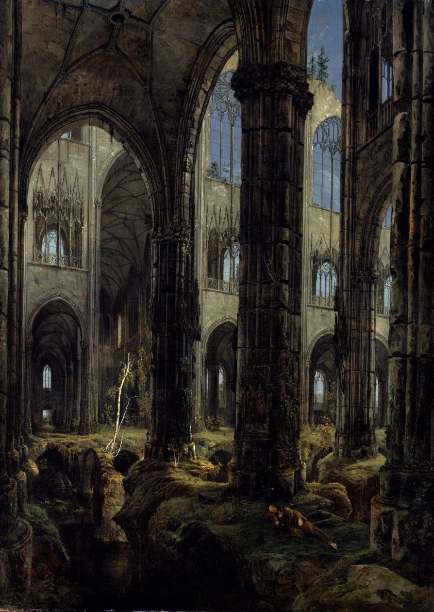 Ruinas de una iglesia gótica, 1826 de Carl Blechen