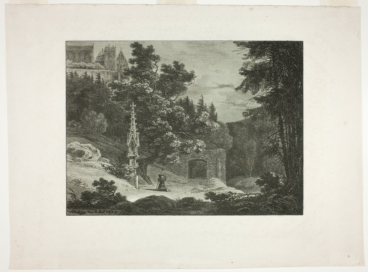 Peregrino en el bosque de Carl Blechen