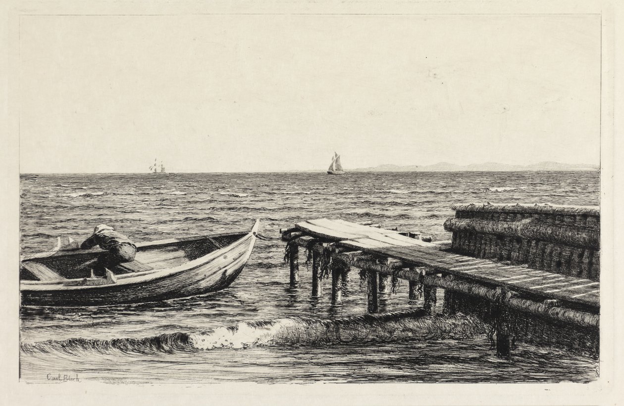El bote en el muelle de Carl Bloch
