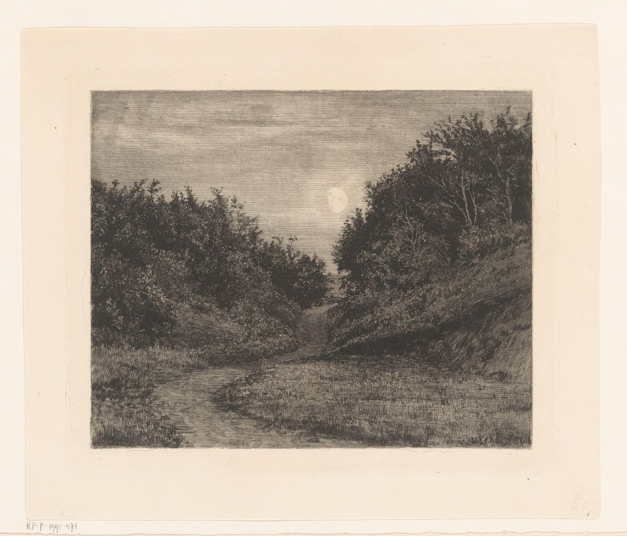 Camino del bosque a la luz de la luna de Carl Bloch