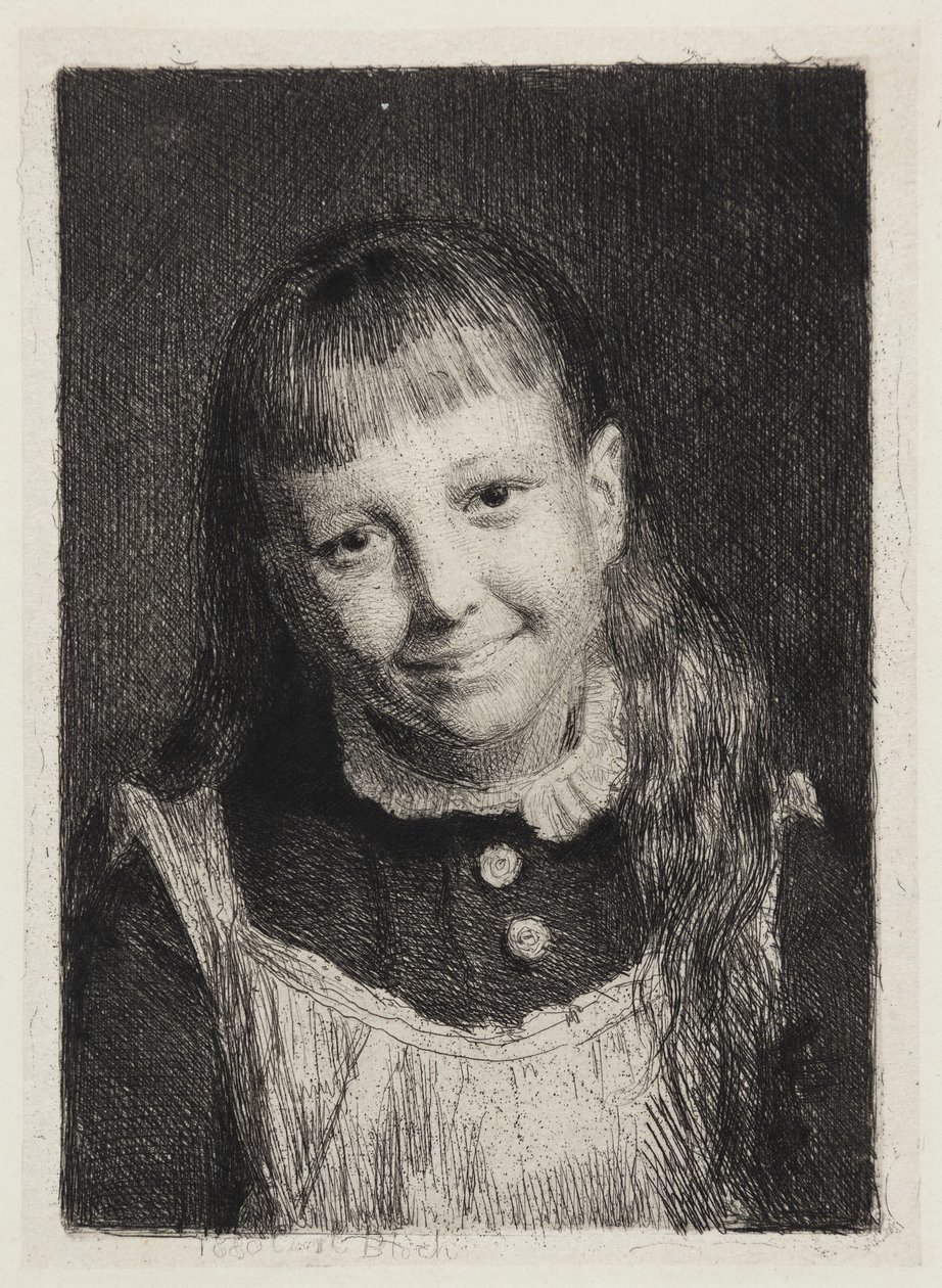La niña sonriente. Retrato de Ida Alma Bloch de Carl Bloch
