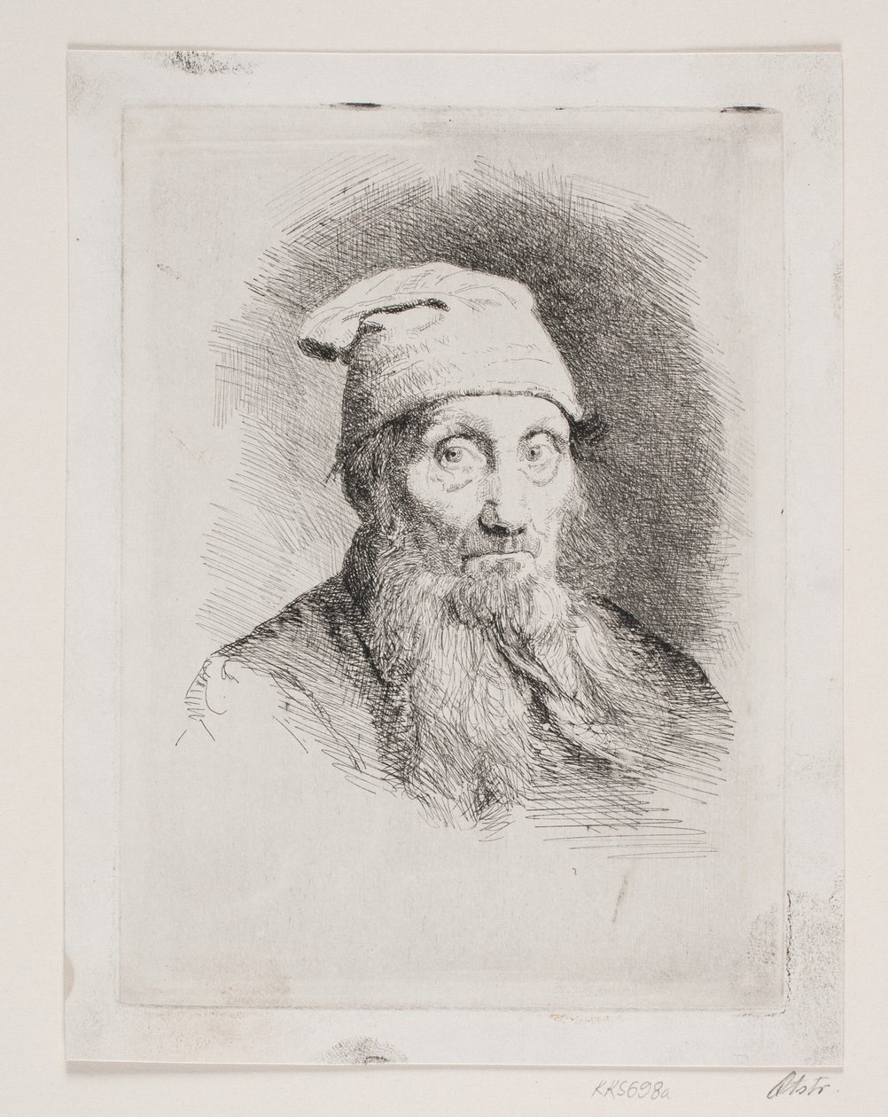 Un anciano con sombrero. Imagen de tórax de Carl Bloch
