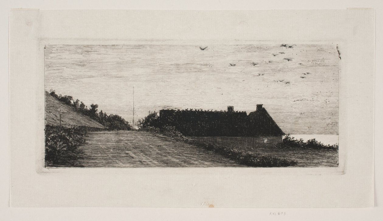 Casas junto a la playa. Noche de verano de Carl Bloch