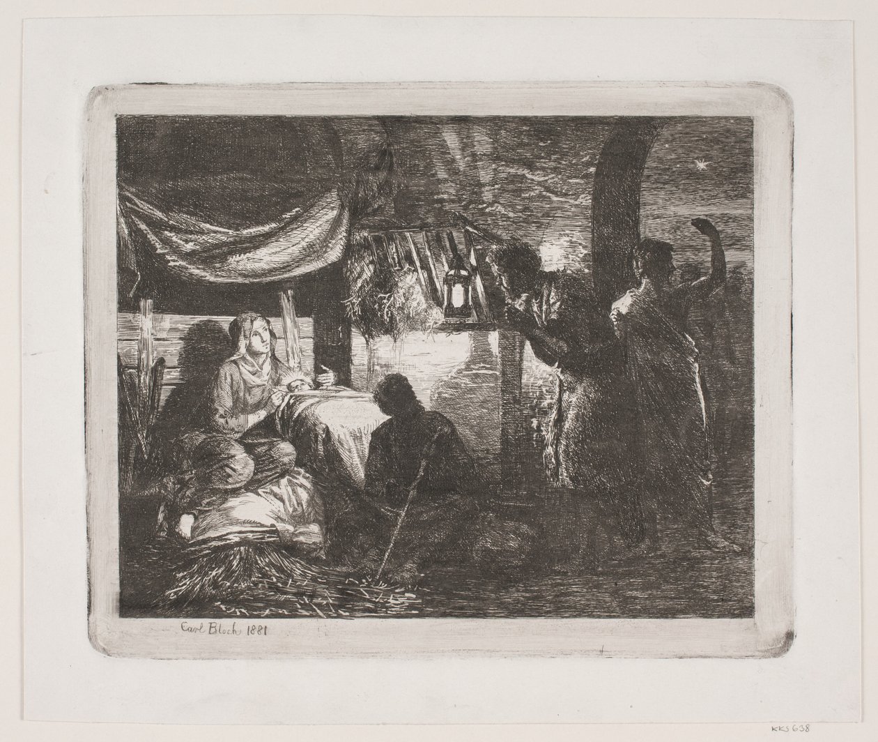 La adoración de los pastores de Carl Bloch