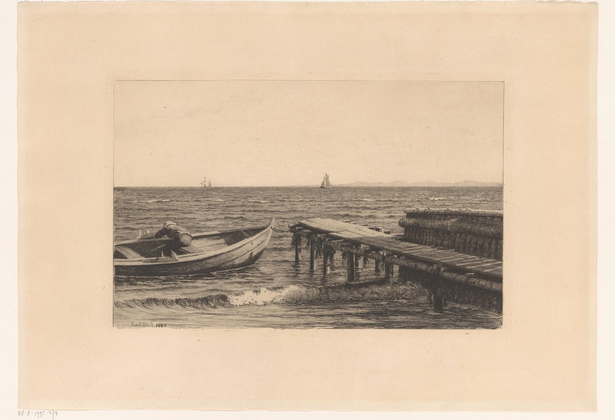 Barco de remo en el muelle de Carl Bloch