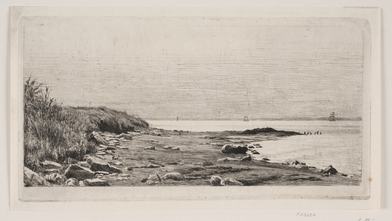 Escena de playa. Sol en el mar de Carl Bloch