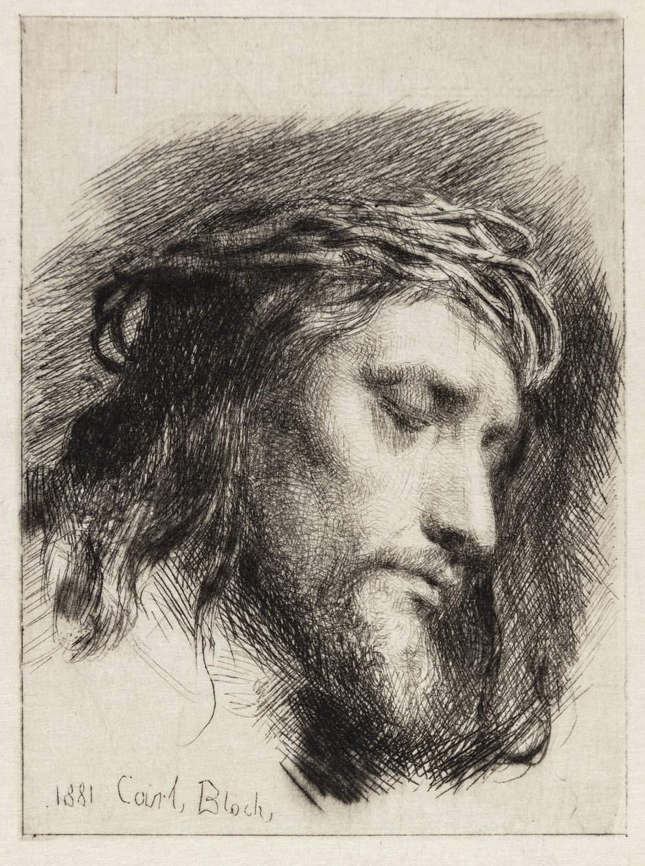 Cabeza de Cristo coronado de espinas de Carl Bloch