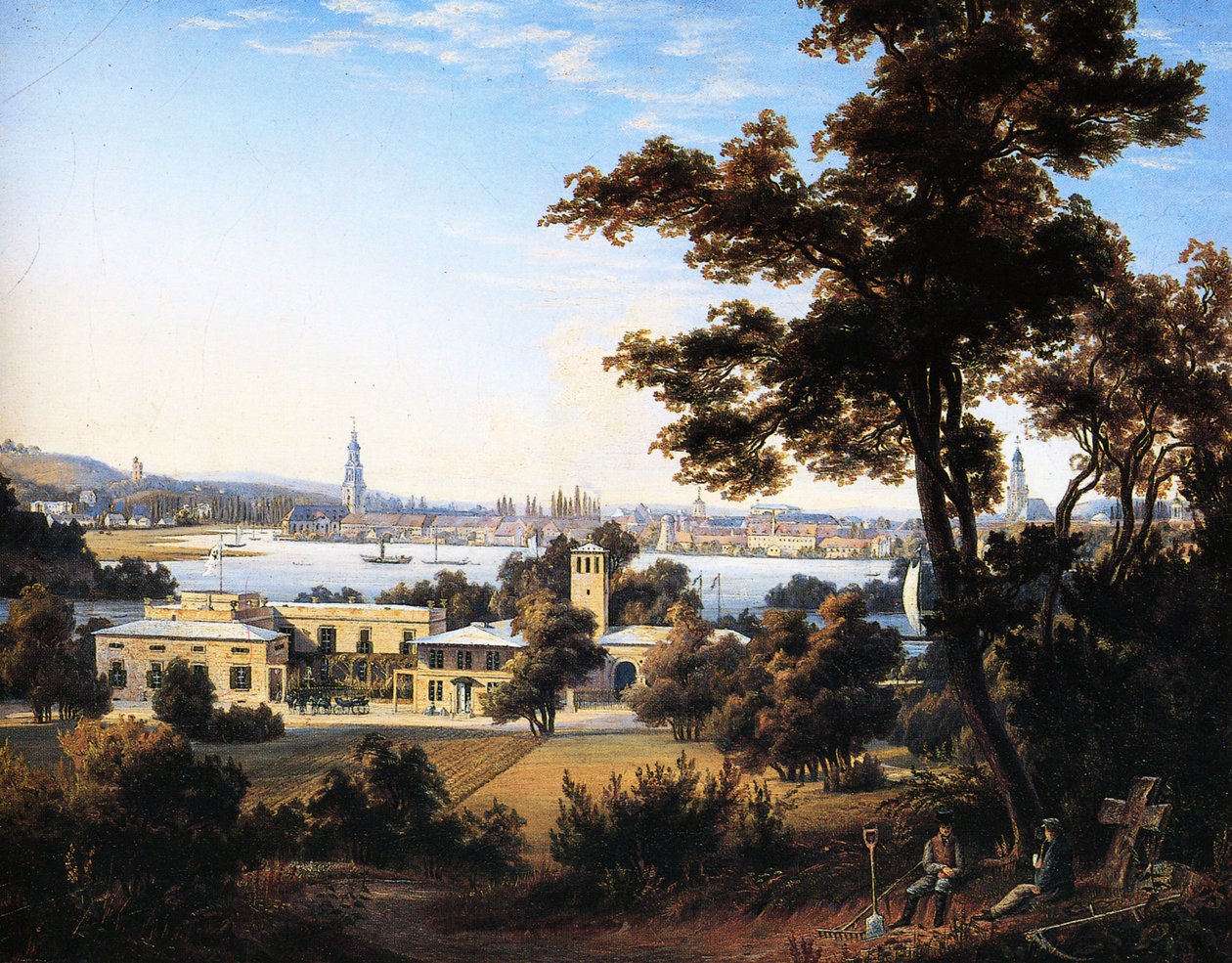 La silueta de la ciudad de Potsdam sobre Glienicke de Carl Daniel Freydanck