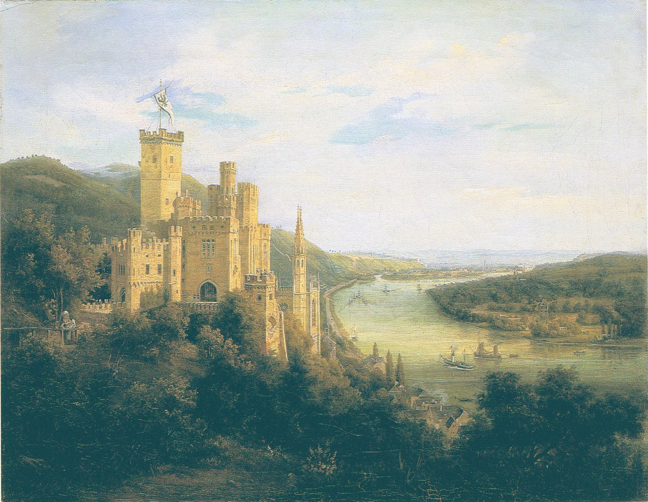 Vista del castillo de Stolzenfels en el río Rhein de Carl Daniel Freydanck
