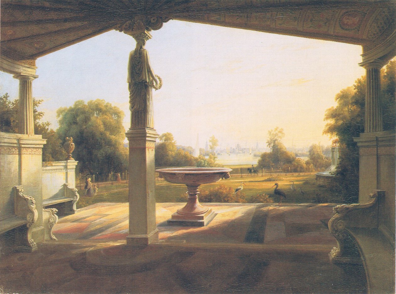 vista desde el parque del príncipe Carl de Glienicke a Potsdam de Carl Daniel Freydanck