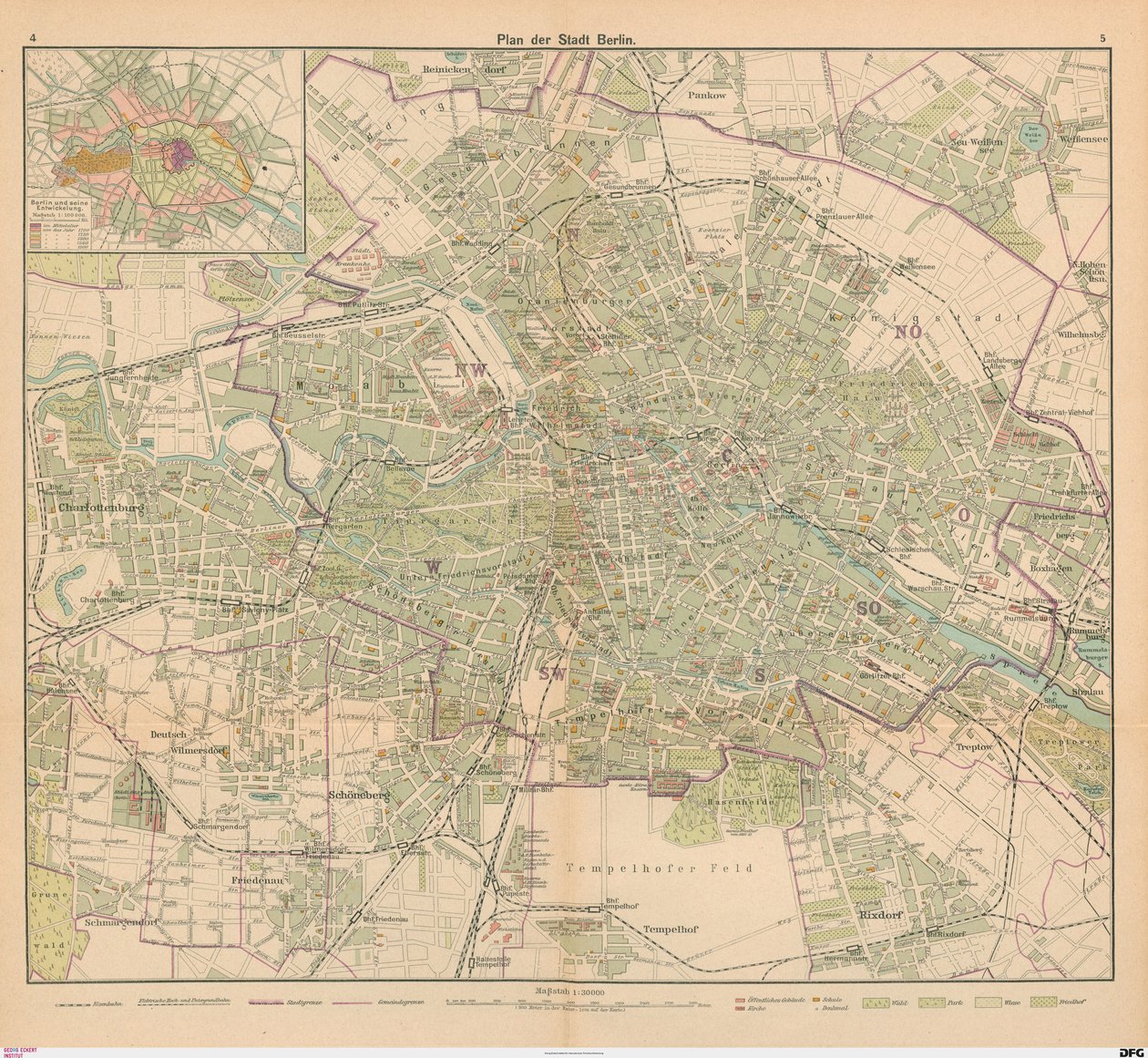 Plano de la ciudad de Berlín de Carl Diercke