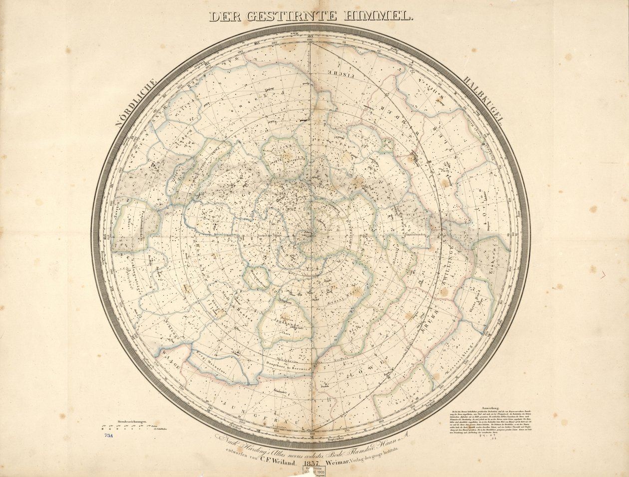 El cielo estrellado - hemisferio norte de Carl Ferdinand Weiland