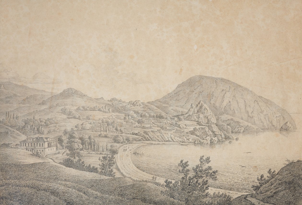 Vista de la finca del señorío de Armand Emmanuel du Plessis, duque de Richelieu en Gursuf, década de 1810 de Carl Ferdinand von Kugelgen