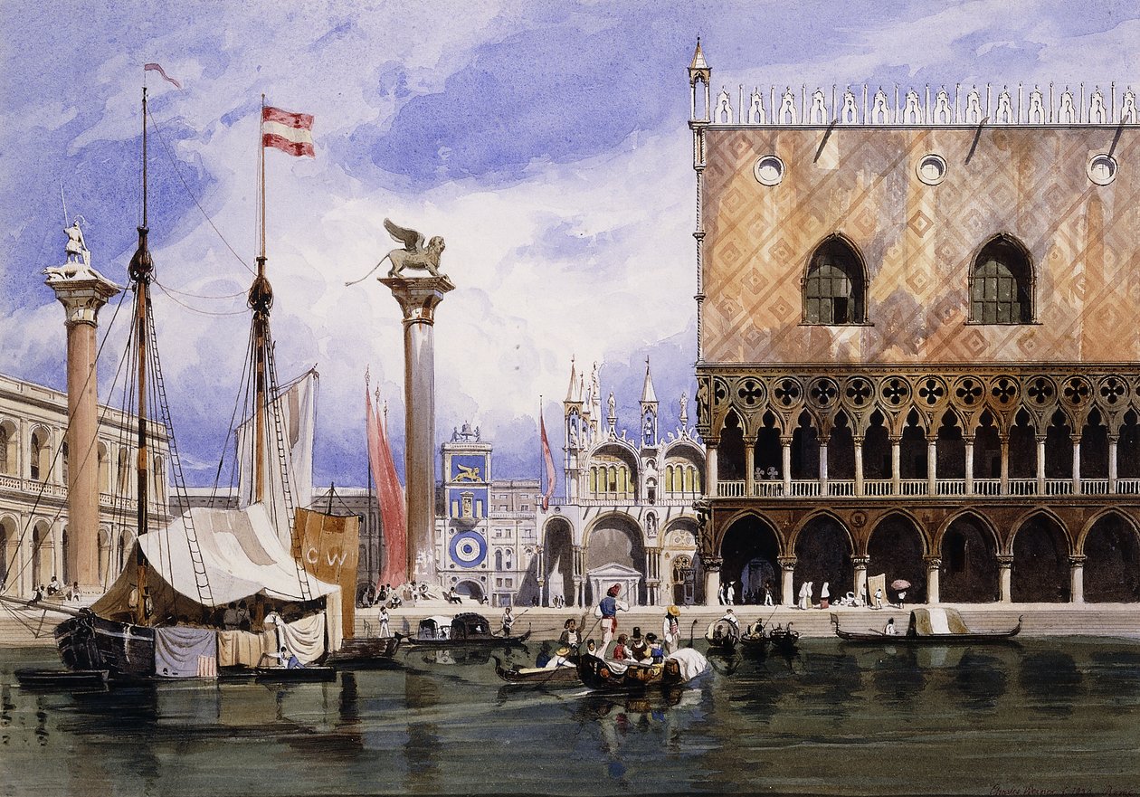 La Piazzetta di San Marco, Venecia, 1839 de Carl Friedrich Heinrich Werner