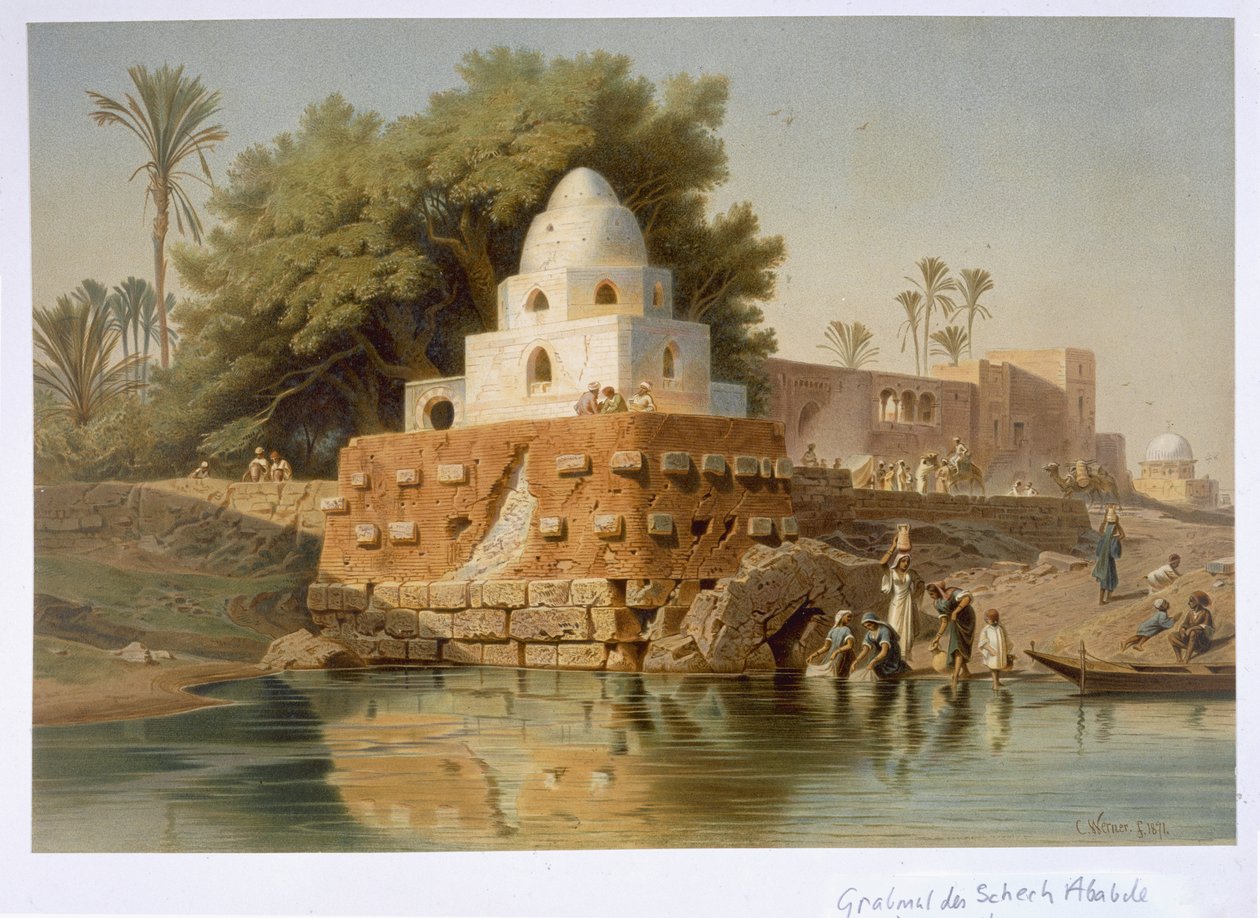 Tumba del jeque Ababda en Minya, Egipto Medio, 1871 de Carl Friedrich Heinrich Werner
