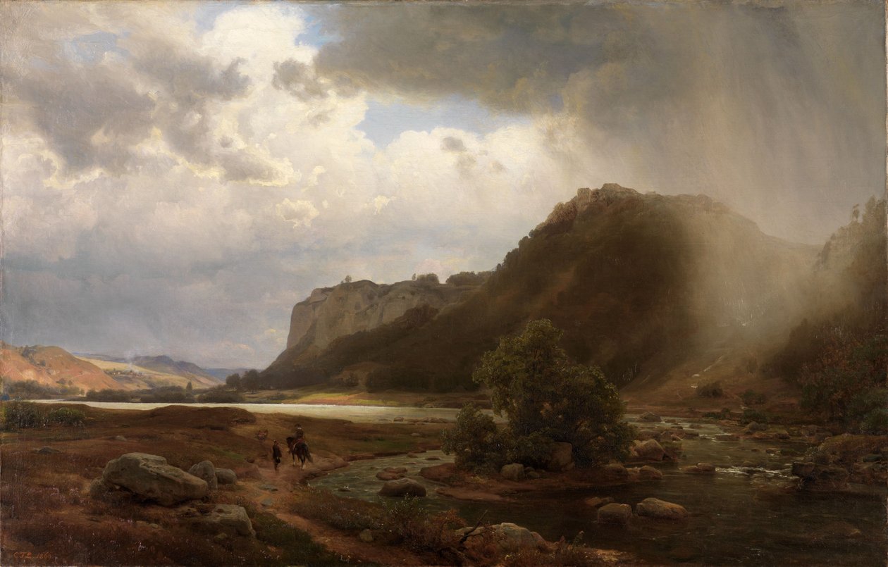Paisaje fluvial de Carl Friedrich Lessing