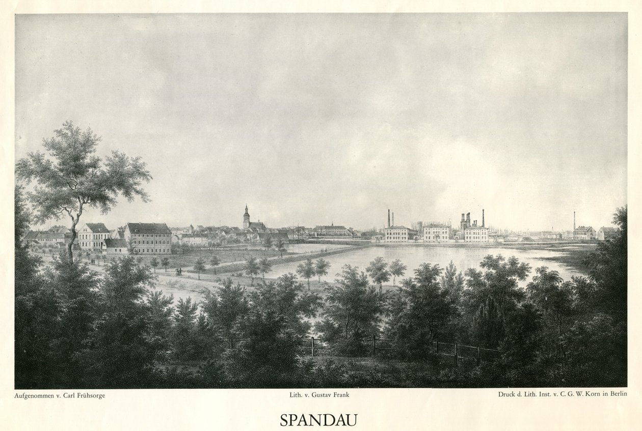 Vista de la ciudad de Spandau alrededor de 1860 de Carl Frühsorge