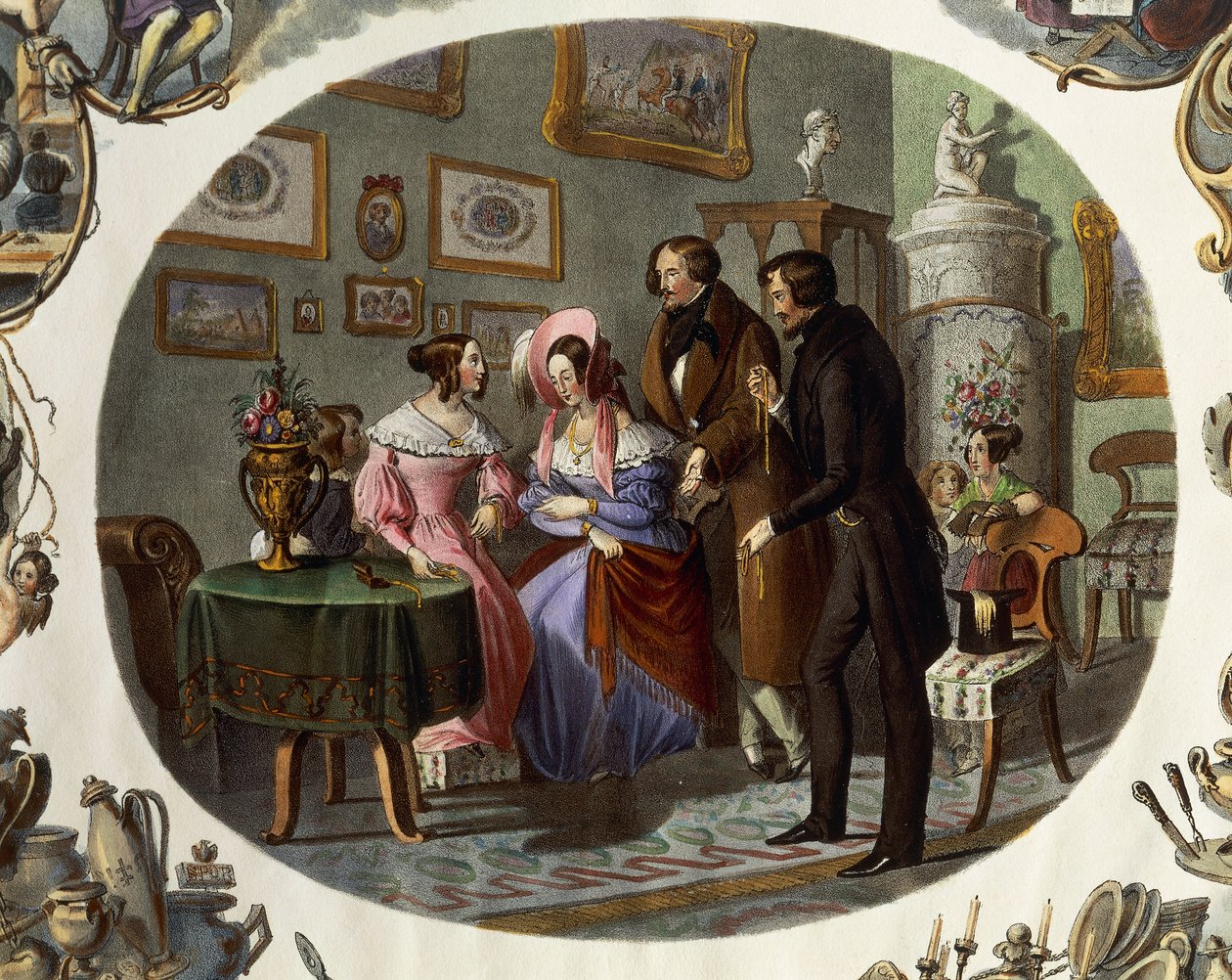 Interior de una joyería de Carl and Geiger Peter Johann Nepomuk Kunz