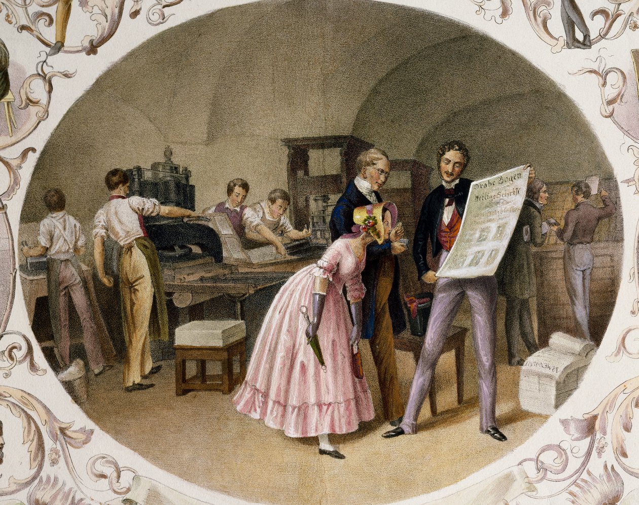 Interior de la imprenta de Carl and Geiger Peter Johann Nepomuk Kunz