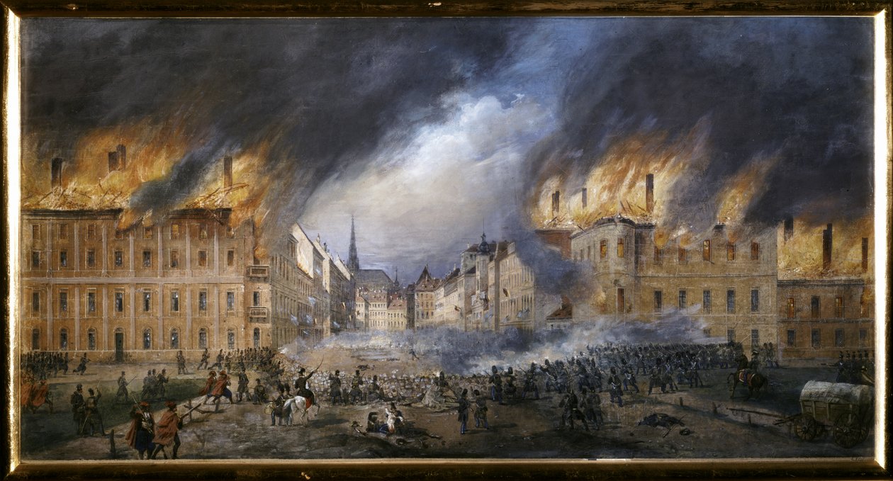 MARCH REVOLUTION: Batalla en la Barricada Estelar de la Jagerzelle el 28 de octubre de Carl Goebel