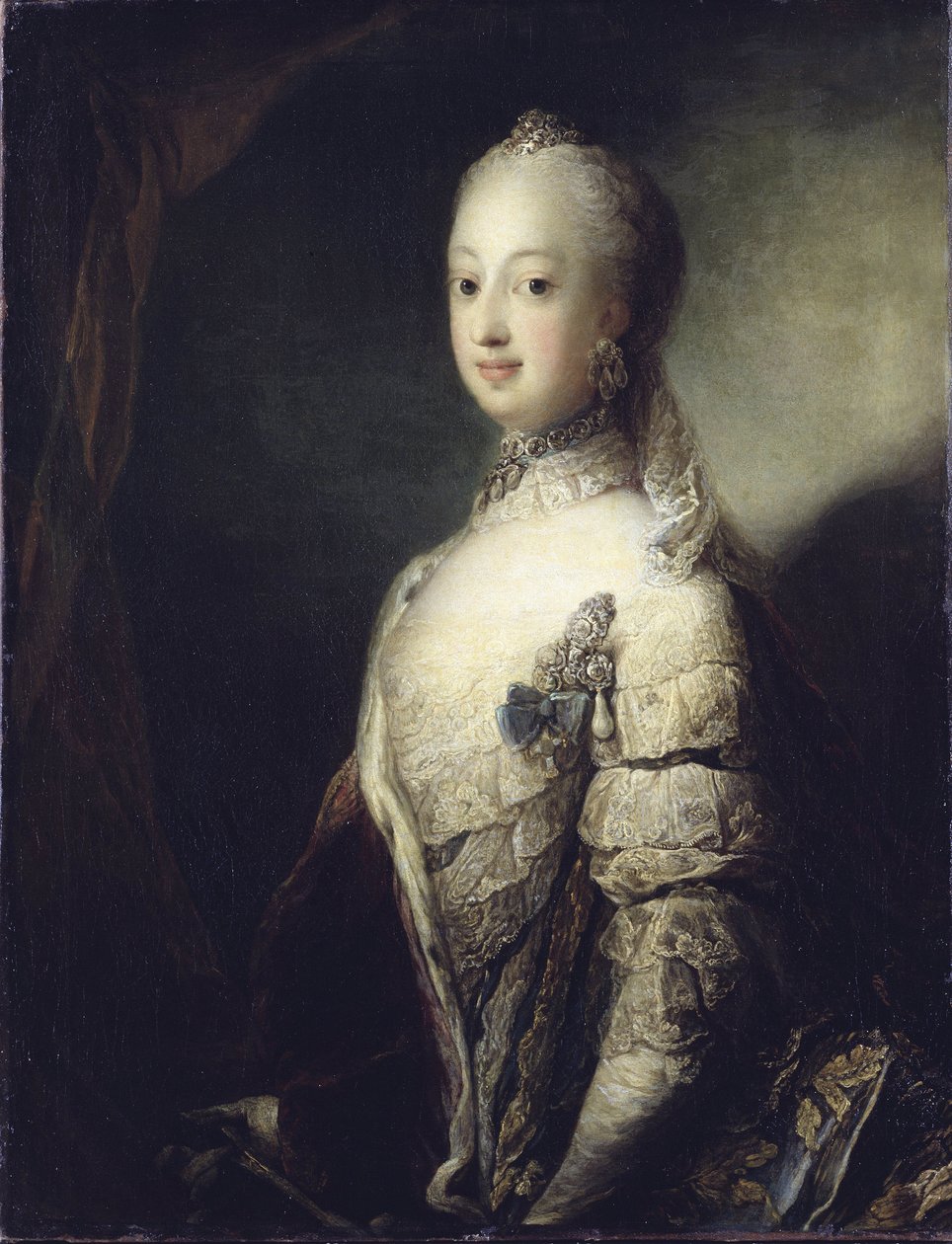 Retrato de Sofía Magdalena de Dinamarca (1746-1813), Reina de Suecia de Carl Gustaf Pilo