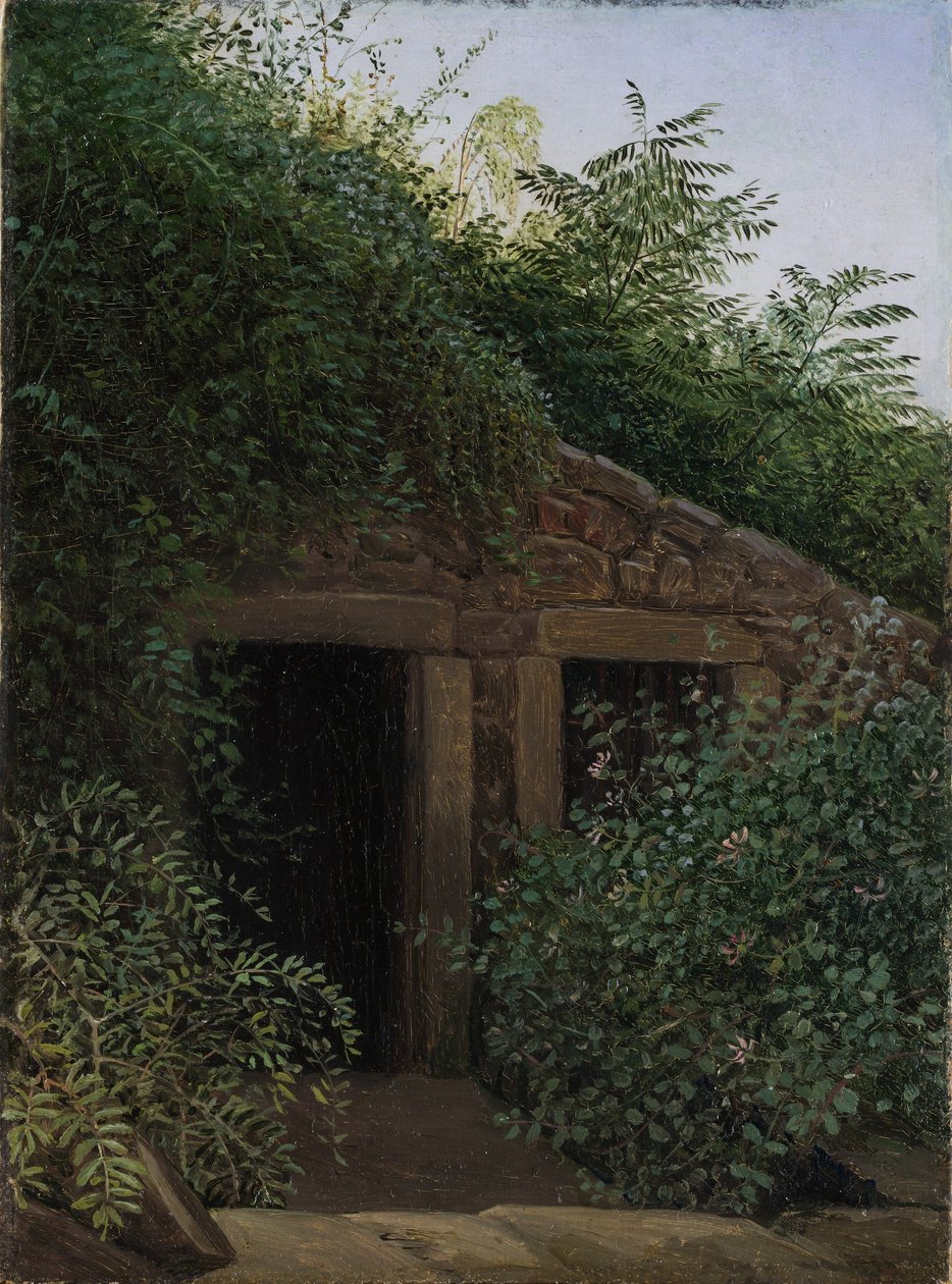 Un pozo minero cubierto de maleza de Carl Gustav Carus