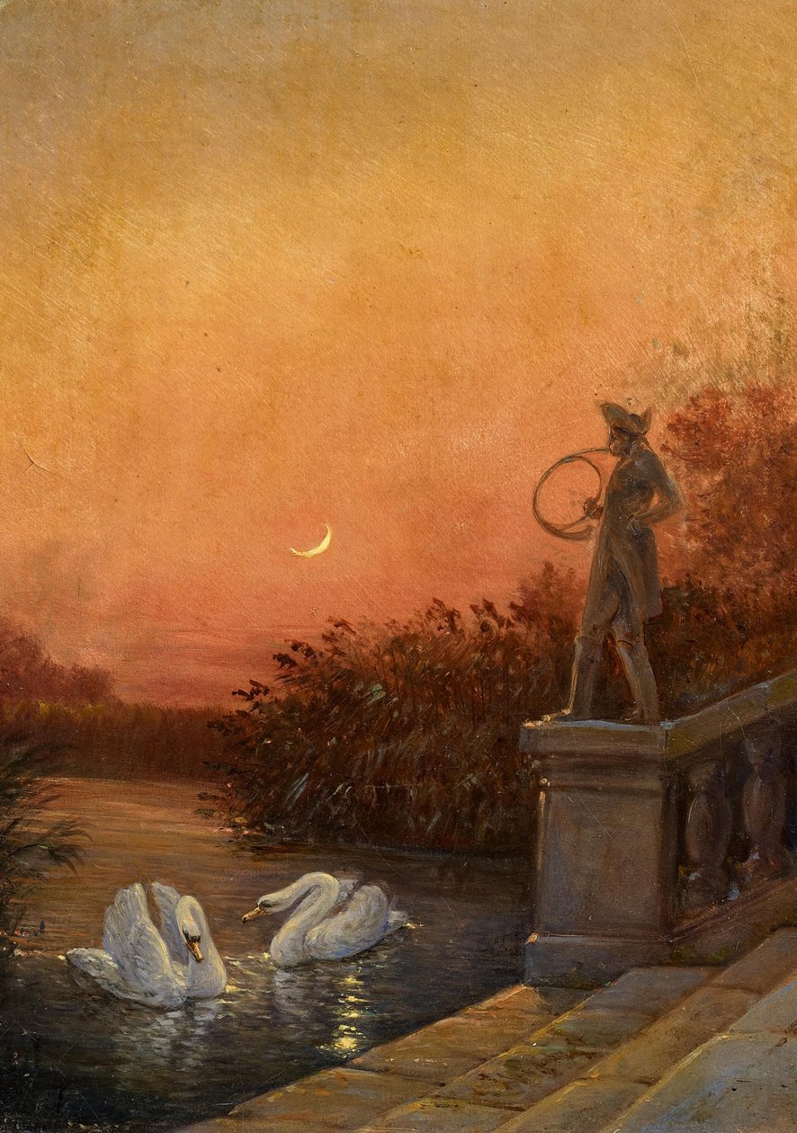 Amanecer cerca del castillo de Moritzburg de Carl Gustav Carus