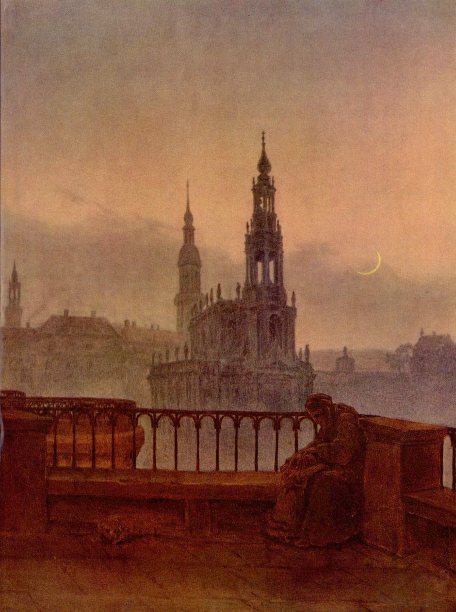 Alemán: Vista de Dresde desde la terraza de Brühl Vista de Dresde desde la terraza de Brühl de Carl Gustav Carus
