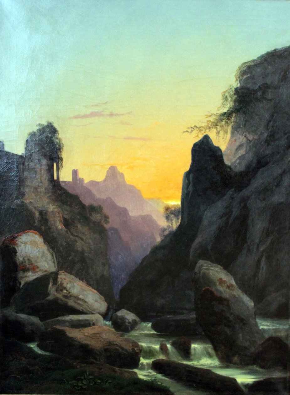 Alemán: Schönau bei Teplitz (Desfiladero cerca de Schönau) Schönau cerca de Teplitz de Carl Gustav Carus