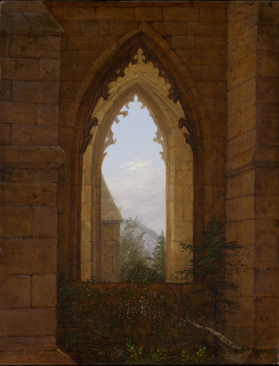 Ventana Gótica en la Ruina del Monasterio de Oybin de Carl Gustav Carus
