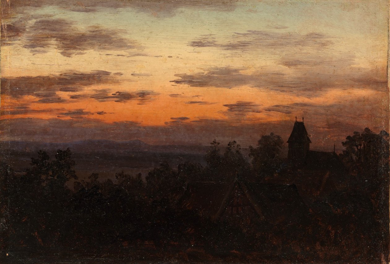 Paisaje al atardecer de Carl Gustav Carus