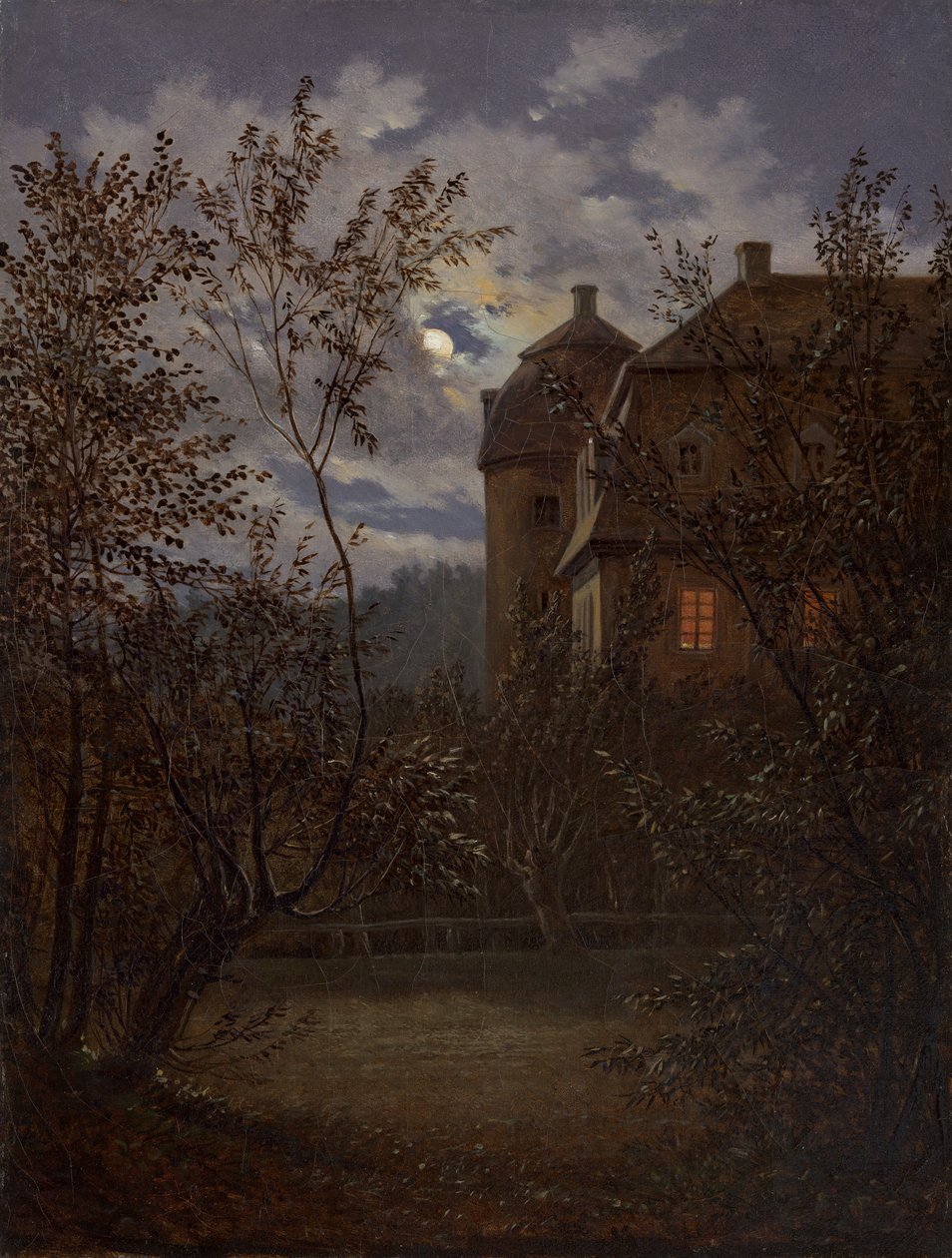 Schloss Milkel a la luz de la luna de Carl Gustav Carus