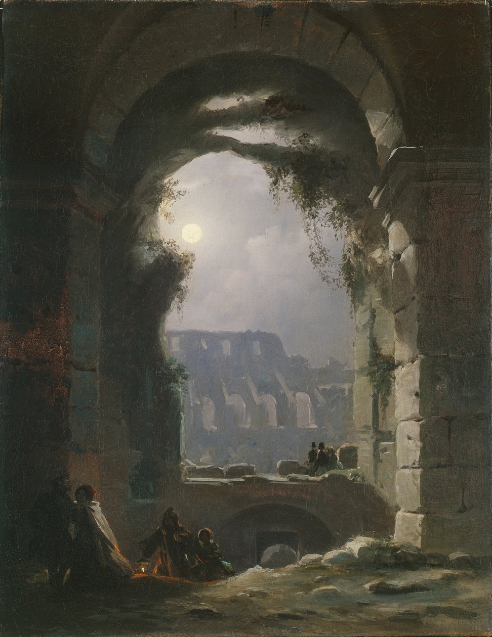 El Coliseo en la noche, principios de 1830 de Carl Gustav Carus